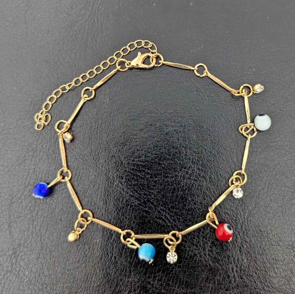 Elegant Anklet with Multicolor Charms